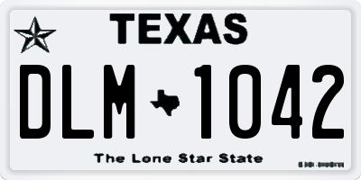 TX license plate DLM1042