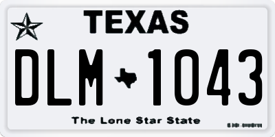 TX license plate DLM1043