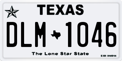 TX license plate DLM1046