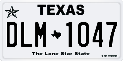 TX license plate DLM1047