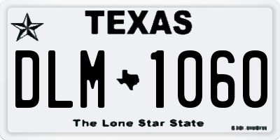 TX license plate DLM1060
