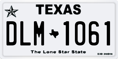 TX license plate DLM1061