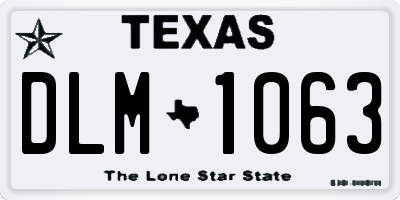 TX license plate DLM1063
