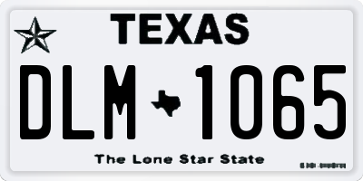TX license plate DLM1065