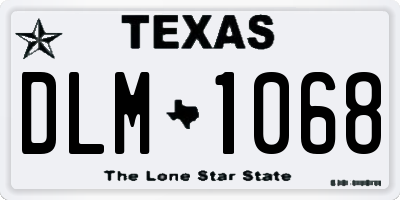 TX license plate DLM1068
