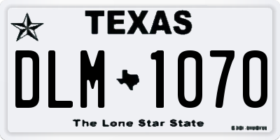 TX license plate DLM1070