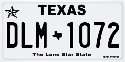 TX license plate DLM1072