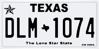 TX license plate DLM1074