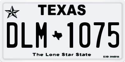 TX license plate DLM1075