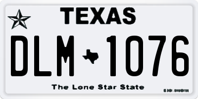 TX license plate DLM1076