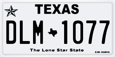 TX license plate DLM1077