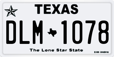 TX license plate DLM1078