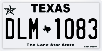 TX license plate DLM1083
