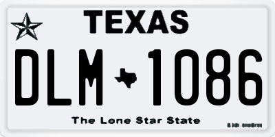 TX license plate DLM1086