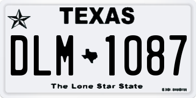 TX license plate DLM1087