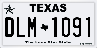TX license plate DLM1091