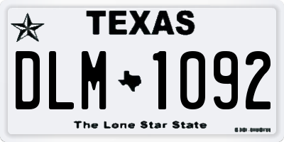 TX license plate DLM1092