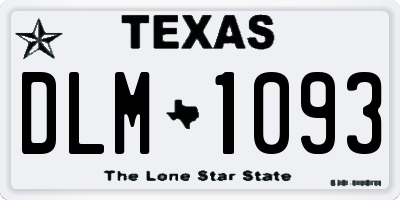 TX license plate DLM1093