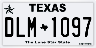 TX license plate DLM1097