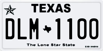 TX license plate DLM1100