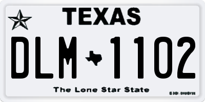 TX license plate DLM1102