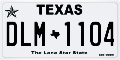 TX license plate DLM1104