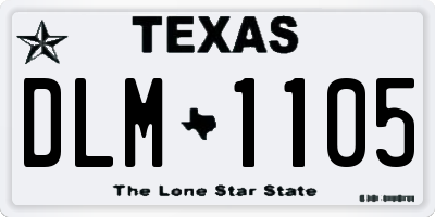 TX license plate DLM1105