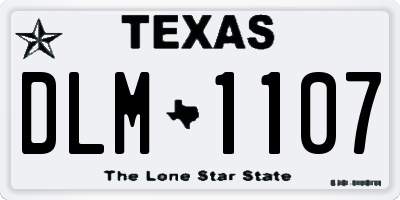 TX license plate DLM1107