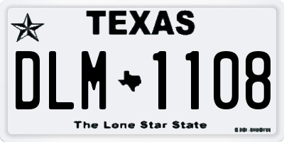 TX license plate DLM1108