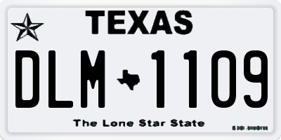 TX license plate DLM1109