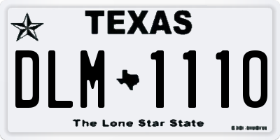 TX license plate DLM1110
