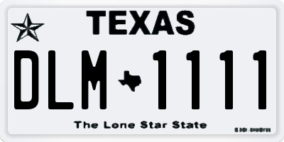 TX license plate DLM1111