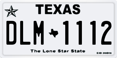 TX license plate DLM1112