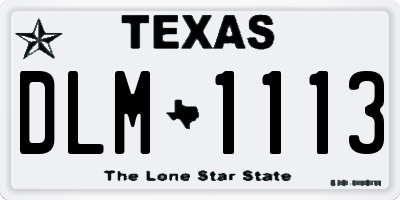 TX license plate DLM1113