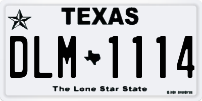 TX license plate DLM1114