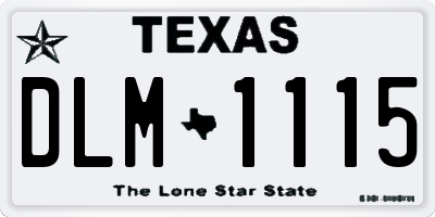 TX license plate DLM1115