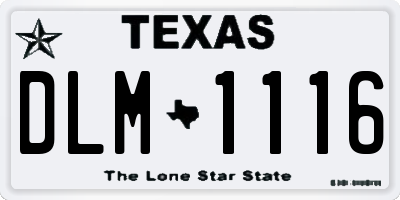 TX license plate DLM1116