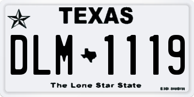 TX license plate DLM1119