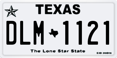 TX license plate DLM1121