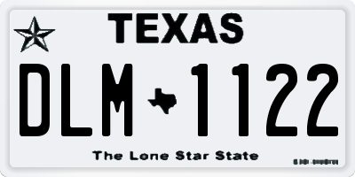 TX license plate DLM1122