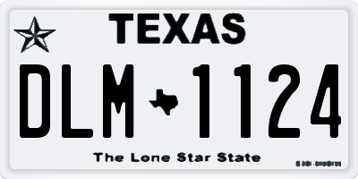 TX license plate DLM1124