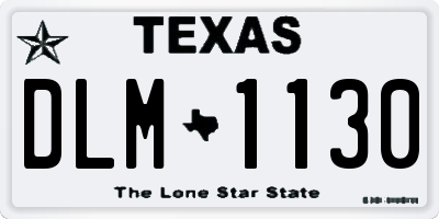 TX license plate DLM1130