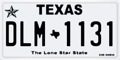 TX license plate DLM1131