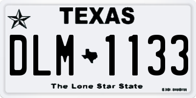 TX license plate DLM1133