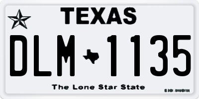 TX license plate DLM1135