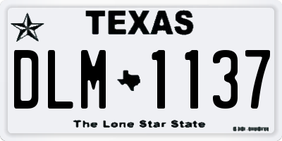 TX license plate DLM1137
