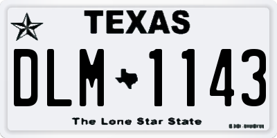 TX license plate DLM1143