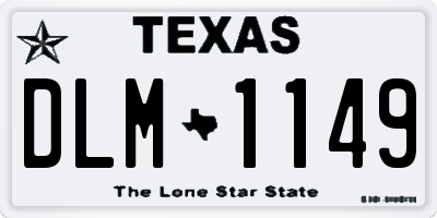 TX license plate DLM1149