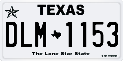 TX license plate DLM1153