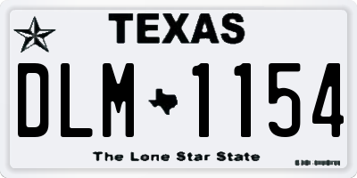 TX license plate DLM1154